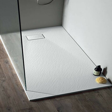 Piatto Doccia 90x90xh2,5 cm Bianco ECO Antiscivolo Quadrato - Piletta di Scarico Inclusa