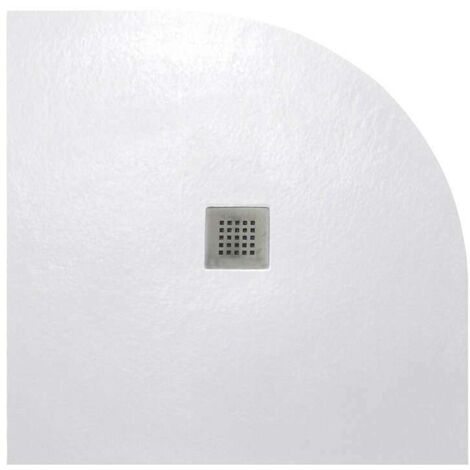 Piatto doccia a quarto di cerchio STRATO 90x90 cm - Bianco - Resistente e facile da installare - Bagno - Doccia