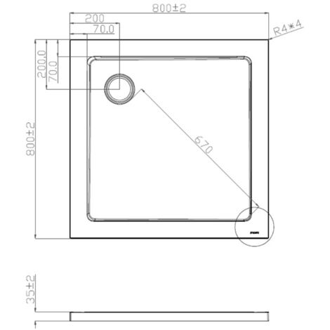 Piatto Doccia Acrilico Ultra Flat.Piatto Doccia Acrilico Ultraflat Ribassato 3 5cm Quadrato Rettangolare Circolare Dimensioni 80 X 80 H 35 282894620247 6