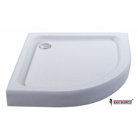 Piatto doccia angolare 80x80 con sifone e tappo