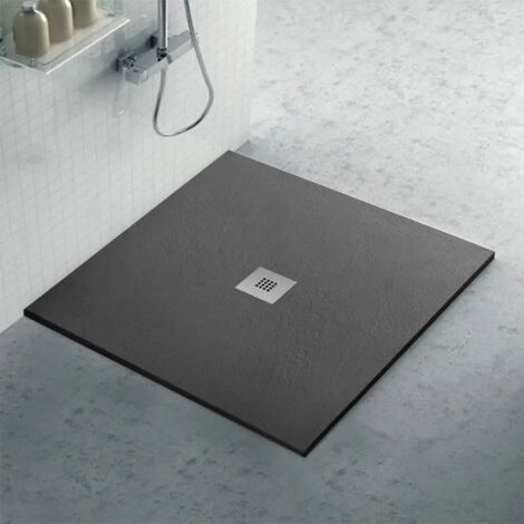 Piatto doccia ardesia 90x90 resina effetto pietra antracite Karen
