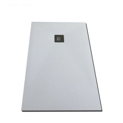 Piatto Doccia Bianco Ardesia Slim Effetto Pietra Filo Pavimento in Marmo Resina  Dimensione Piatto: 70x90