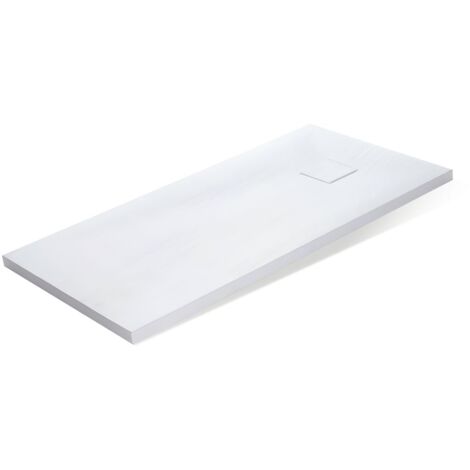 Piatto doccia bianco mineral marmo resina antiscivolo h4 cm misure l120 x p70 x h4 cm - confezione 1