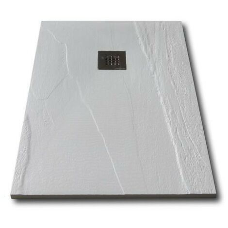 Piatto Doccia Bianco Rettangolare Ardesia Effetto Pietra Piatto Doccia Rettangolare Effetto Pietra Colore Bianco