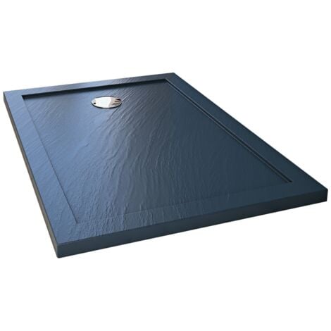 Piatto doccia bordato antracite effetto pietra in acrilico mod. Flower 70x140x4 cm rettangolare