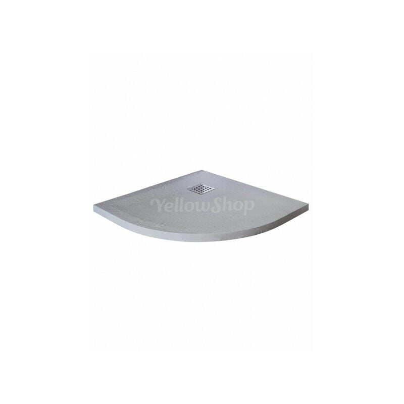 Piatto Doccia 70x90 Curvo.Piatto Doccia Curvo In Marmoresina Cm 80x80 H 3 5 Finitura Bugnato Col Grigio Chiaro Completo Di Copripiletta In Acciaio Inox Eg0808cbg