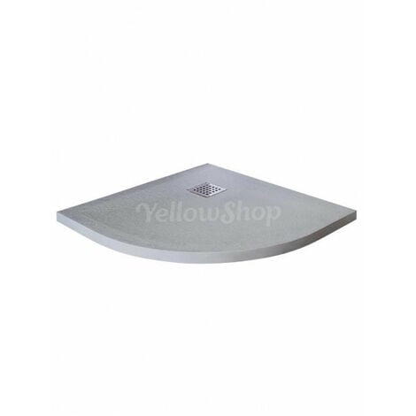 Piatto Doccia Angolo Curvo.Piatto Doccia Curvo In Marmoresina Cm 80x80 H 3 5 Finitura Bugnato Col Grigio Chiaro Completo Di Copripiletta In Acciaio Inox Eg0808cbg