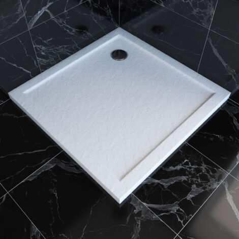 Piatto Doccia da Posare in Acrilico Bianco Finitura Pietra 90x90cm