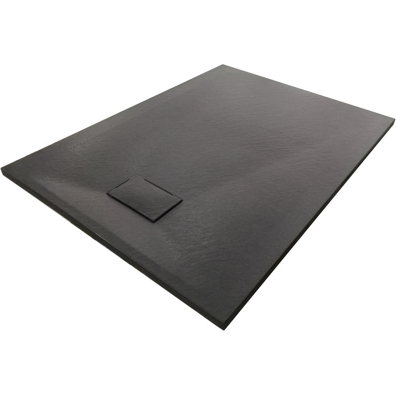 Piatto doccia di SMC - nero - 3,2 cm di altezza - 90cm di larghezza - lunghezza e accessori selezionabili90x160cm, con siestema di scarico Dallmer