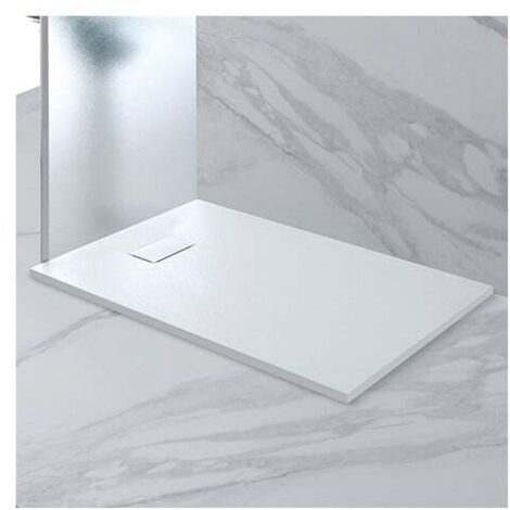 Piatto Doccia Effetto Pietra Sottile Antiscivolo Moderno - Colore: Grigio - Formato: 80 x 100 cm