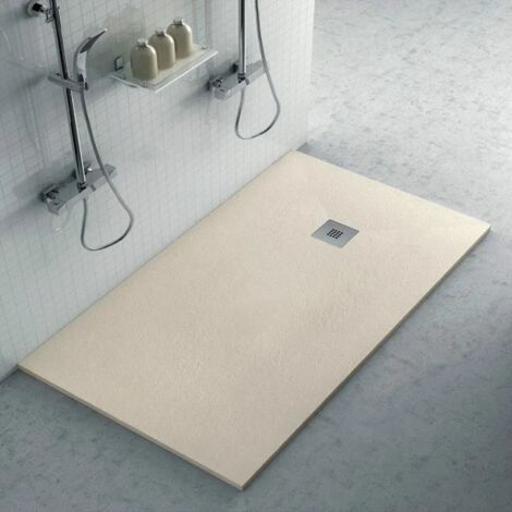 Piatto doccia filo pavimento Karen 80x150 in resina pietra tortora