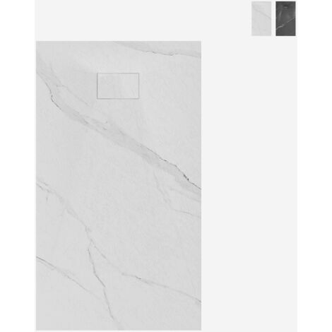 ARATI BATH & SHOWER Piatto doccia filopavimento 120x80cm in resina effetto marmo Stone MM - Bianco