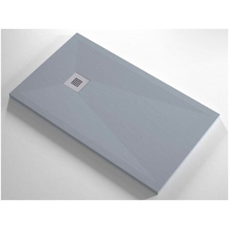 Piatto Doccia Grigio Slim Effetto Pietra Varie Misure in Resina Marmo Piletta - Dimensione Piatto 70x70