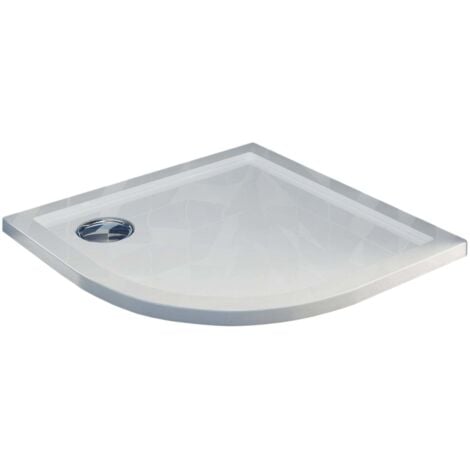 IDRALITE Piatto doccia in acrilico bordato bianco lucido mod. Flower 80x80x4 cm semicircolare