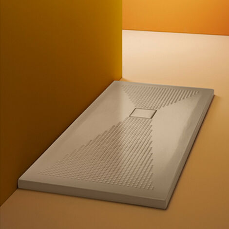 Piatto Doccia In Ceramica Color Cappuccino 80 x 80 cm Ultraflat - 3 cmAntiscivolo - Antigraffio - Antibatterico