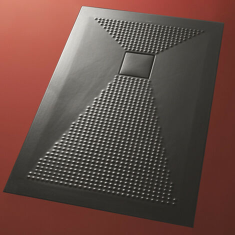 Piatto Doccia In Ceramica Colore Nero 80 x 100 cm Ultraflat - 3 cmAntiscivolo - Antigraffio - Antibatterico