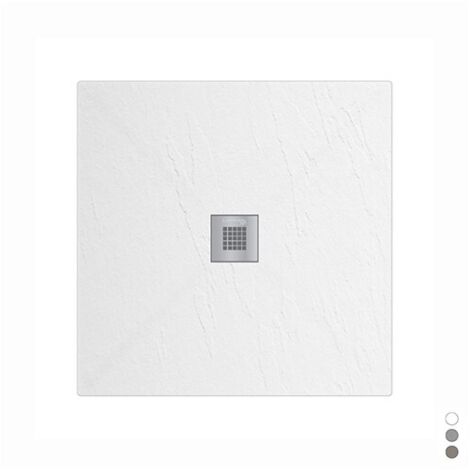 Piatto doccia in marmoresina quadrato 80x80 cm SABBIA finitura pietra estasi LONDRA