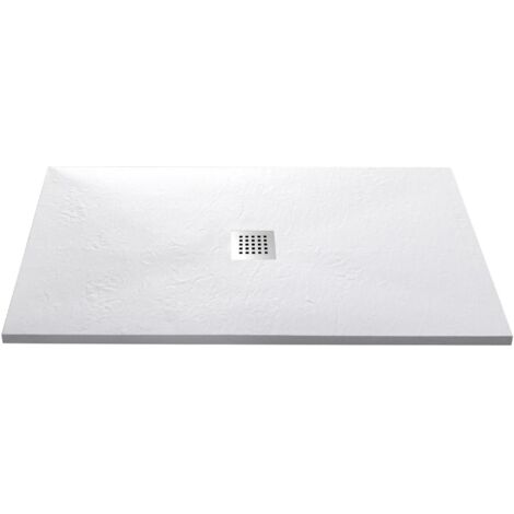 Piatto Doccia in Pietra 80x190 cm Bonussi Ardesia Stone Central Bianco