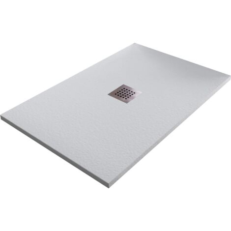Piatto Doccia in Pietra 90x100 cm Bonussi Ardesia Stone Central Grigio