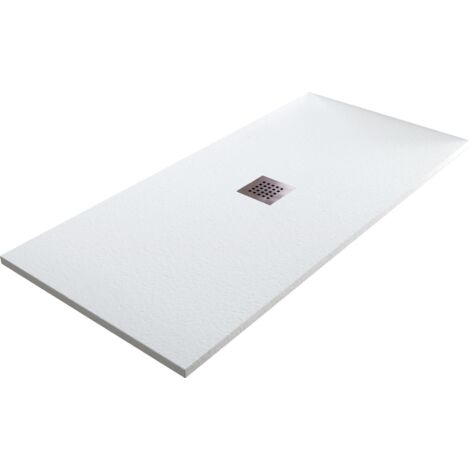 Piatto Doccia in Pietra 90x170 cm Bonussi Ardesia Stone Central Bianco