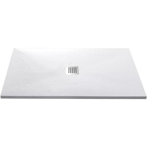 Piatto Doccia in Pietra 90x200 cm Bonussi Ardesia Stone Central Bianco