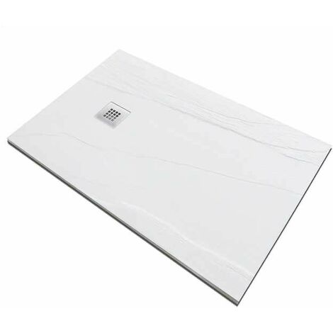 Piatto doccia in pietra SOLIDSTONE alto 2,8 cm - Ardesia Bianco RAL 9003 - Misura: 70x90 x 2,8h