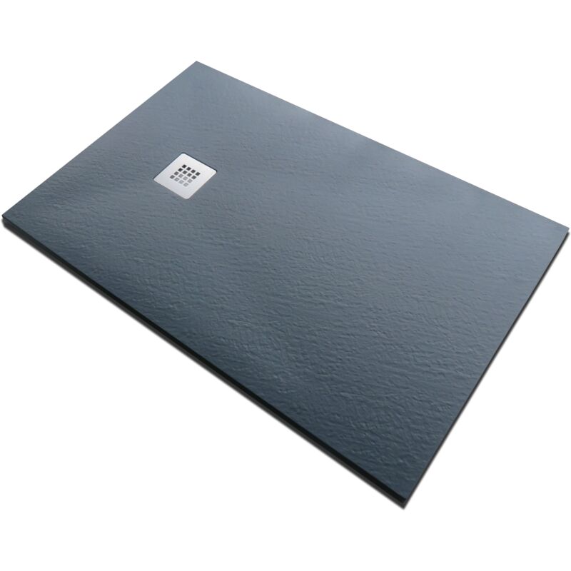 Solidstone - Piatto doccia in pietra alto 2,8 cm - Antracite Grafite nero 90x100