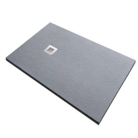 Piatto doccia in pietra SOLIDSTONE alto 2,8 cm - Grigio cemento RAL 7033 - Misura: 80x140 x 2,8h