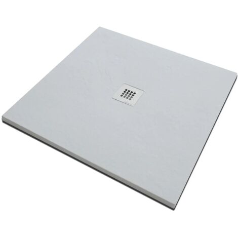 Piatto doccia in pietra SOLIDSTONE alto 2,8cm - Bianco 90x90