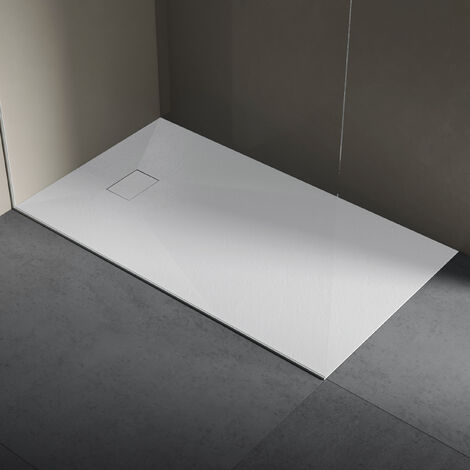 Piatto doccia 80x120 cm bianco effetto pietra riducibile - Trey