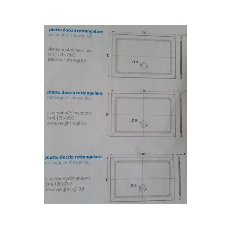 Misure Piatti Doccia Rettangolari.Piatto Doccia In Resina Rettangolare O Quadrato 72 90 76 120 80 120 90 120 Slim Misura 76x76 Resret 76x76