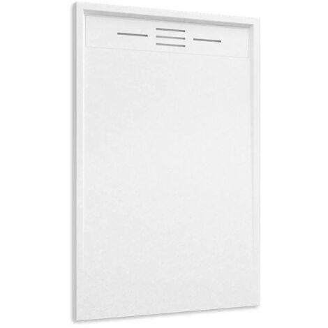 Piatto Doccia in SMC 80x100 Effetto Pietra Colore Bianco Riducibile e Antiscivolo Mod. Spanios