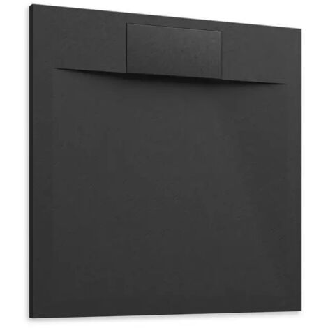 Piatto Doccia in SMC 80x80 Effetto Pietra Colore Nero Riducibile e Antiscivolo Mod. Cosmos