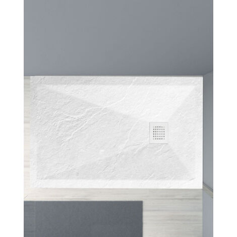 Piatto doccia Jolie in mineralmarmo bianco opaco cm 120x90x2,5