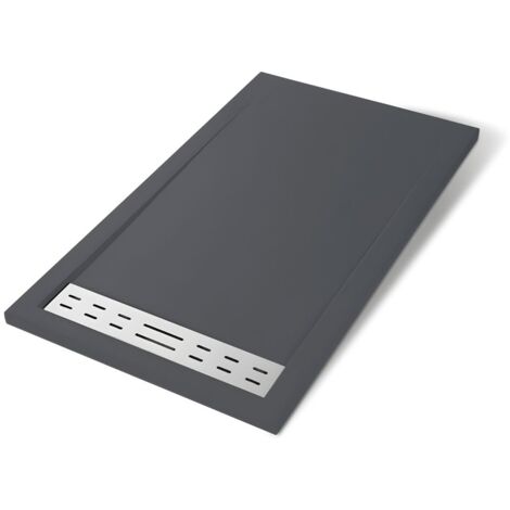 Piatto doccia mineral marmo resina antiscivolo h 4 cm misure l120 x p80 x h4 cm - tinta antracite - confezione 1
