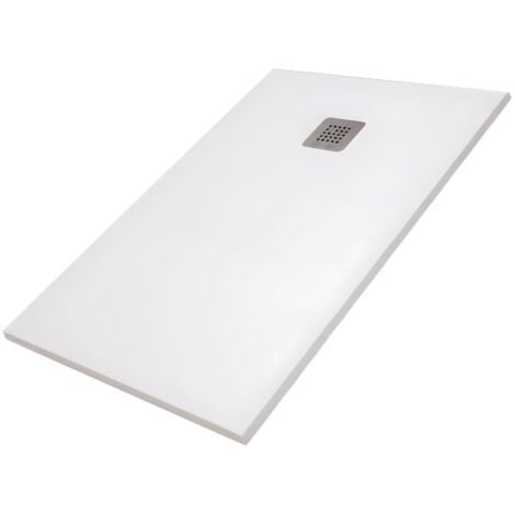 OGOMONDO Piatto doccia mineral marmo resina bianco opaco liscio h3,5 cm finitura- bianco opaco - misure l90 x p70 x h3,5 cm - confezione 1