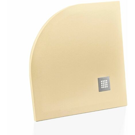 Piatto doccia mineral marmo resina curvo antiscivolo h3,5 cm misure l80 x p80 x h3,5 cm - tinta sabbia - confezione 1