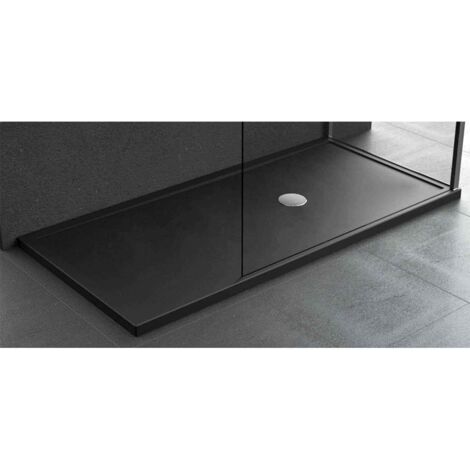 Piatto doccia Olympic plus 80x120 h.4,5 cm nero goffrato OL801204-28