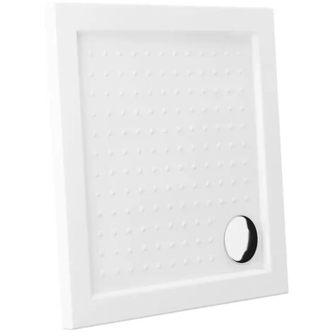 Piatto Doccia Quadrato 80x80cm in Acrilico Bianco Lucido Design Antiscivolo Altezza 4cm Mod. Tikos
