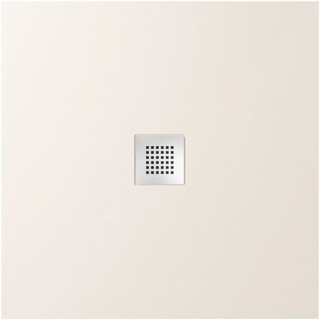 Piatto Doccia Quadrato 80x80cm in Marmoresina Avorio Effetto Pietra Altezza 2,4cm Mod. Kos