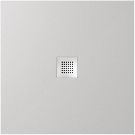 Piatto Doccia Quadrato 80x80cm in Marmoresina Grigio Effetto Pietra Altezza 2,4cm Mod. Kos