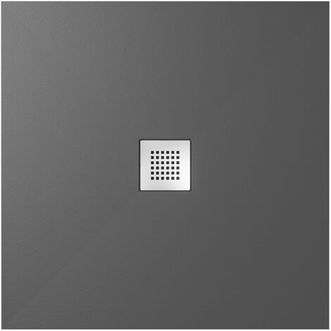 Piatto Doccia Quadrato 80x80cm in Marmoresina Nero Effetto Pietra Altezza 2,4cm Mod. Kos
