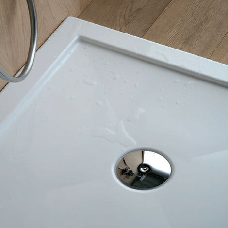 Piatto Doccia Quadrato 90x90xh4 cm con Bordo in Acrilico Colore Bianco