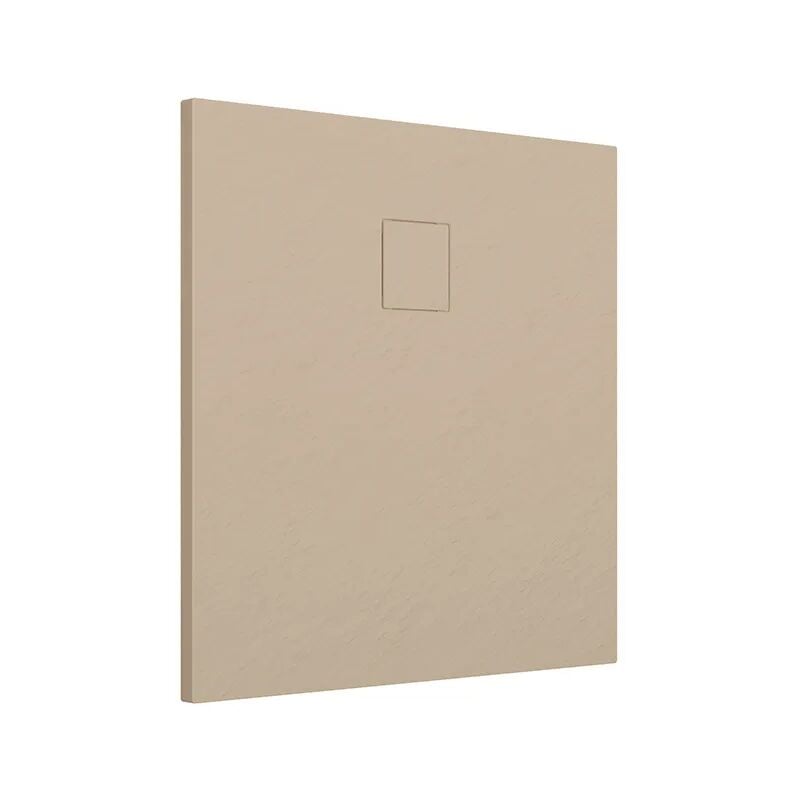 Receveur de douche carré 90x90 cm en smc Couleur Ivoire Effet pierre Découpable et antidérapant Hauteur 2,6cm Mod. Samos