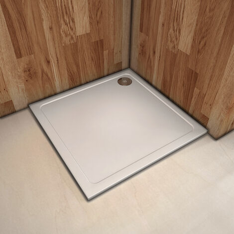 AICA ITALY Semicircolare In Marmo Minerale e Resina Mista Ultra Sottile Bianco Lucido Antiscivolo Antibatterico 80x80x3cm