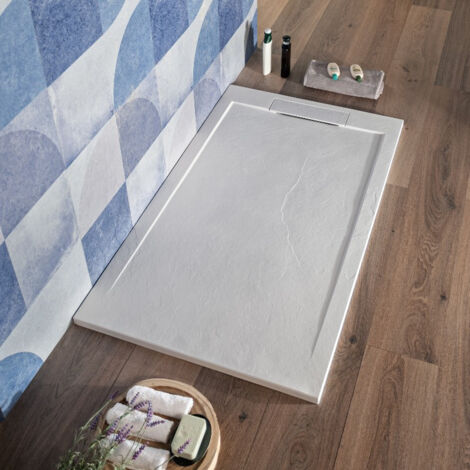 Piatto Doccia Resina 70x170 Cm Bianco Effetto Pietra Rettangolare  Cover