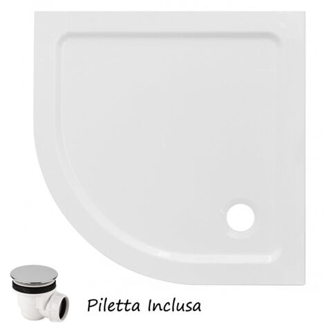 Piatto Doccia 80x80 Tondo.Piatto Doccia Resina Angolare Semicircolare 80x80 90x90 Flat 3cm Bianco Piletta Misura 80x80 Ressemi 80x80