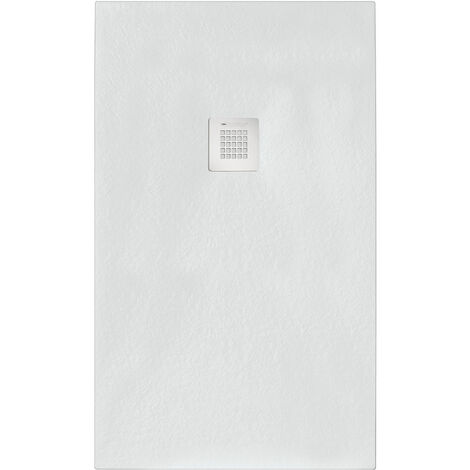 Piatto doccia rettangolare 160x80 cm effetto pietra marmoresina STONE bianco FRANCIA