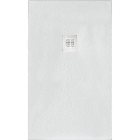 Piatto doccia rettangolare 180x100 cm effetto pietra marmoresina STONE bianco FRANCIA