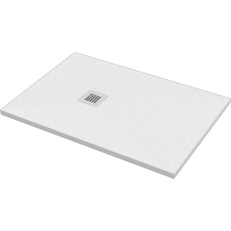 ERCOS Piatto doccia rettangolare in marmoresina bianco modello stone free h2,8 cm 70x120 BARBOTTINA